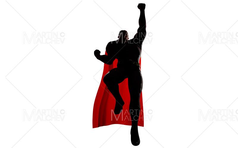 Superhjälte kommer på White Silhouette 3D Render 2