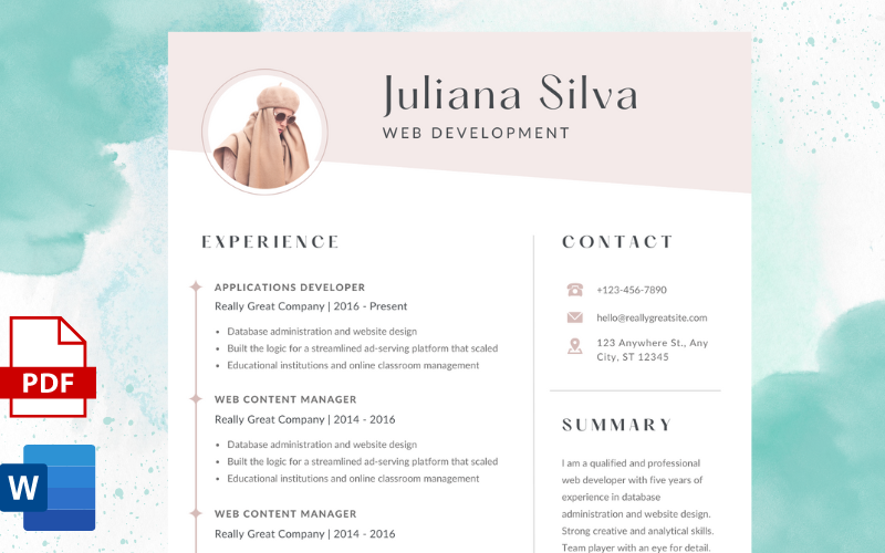Blush Minimalist CV Resume Template 268906 TemplateMonster