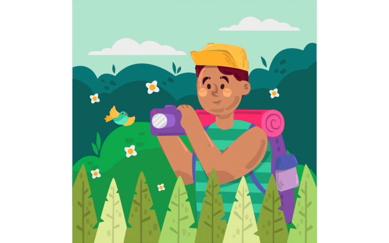 Illustrazione dello sfondo del turismo ecologico
