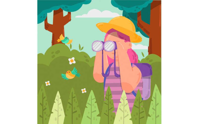 Illustrazione di sfondo dell'ecoturismo (2)