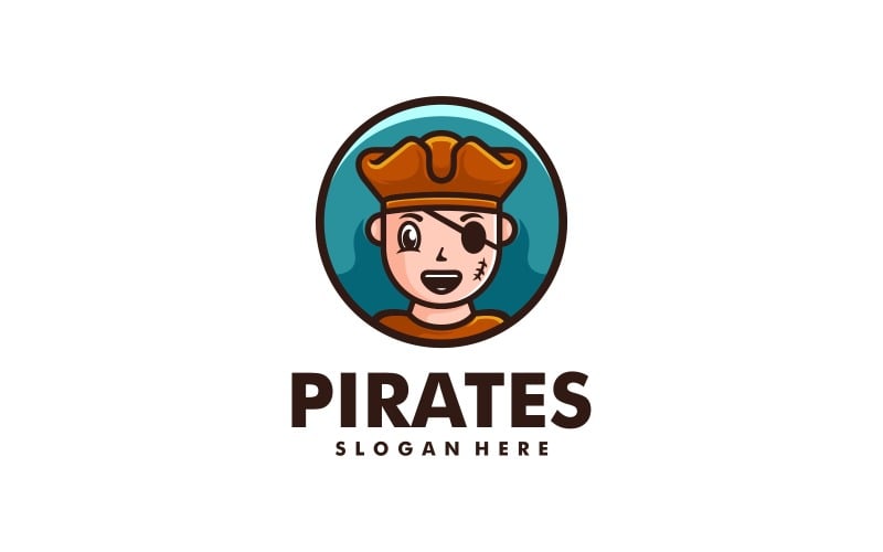 Logotipo de dibujos animados de mascota pirata