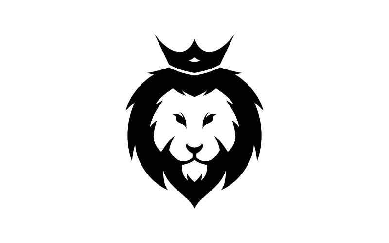 Modèle de conception de logo vectoriel de tête d'animal de lion V2