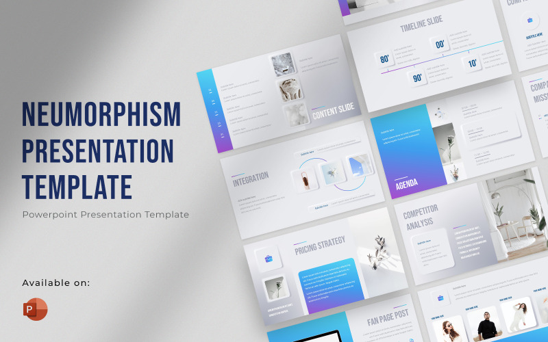 Modèle de présentation Powerpoint sur le neumorphisme