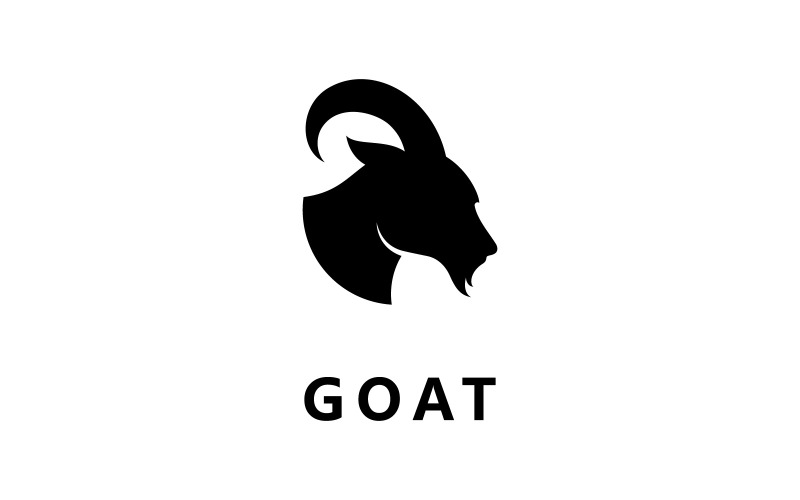 Modello di progettazione del logo di vettore della testa di animale della capra V3