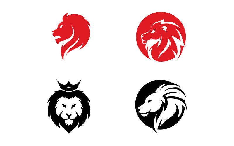 Modello di progettazione di logo di vettore della testa di animale del leone V10
