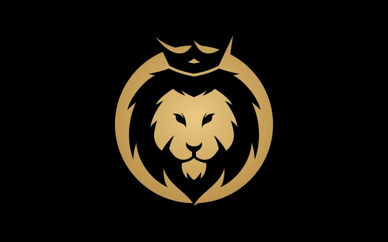 Modello di progettazione di logo di vettore della testa di animale del leone V7