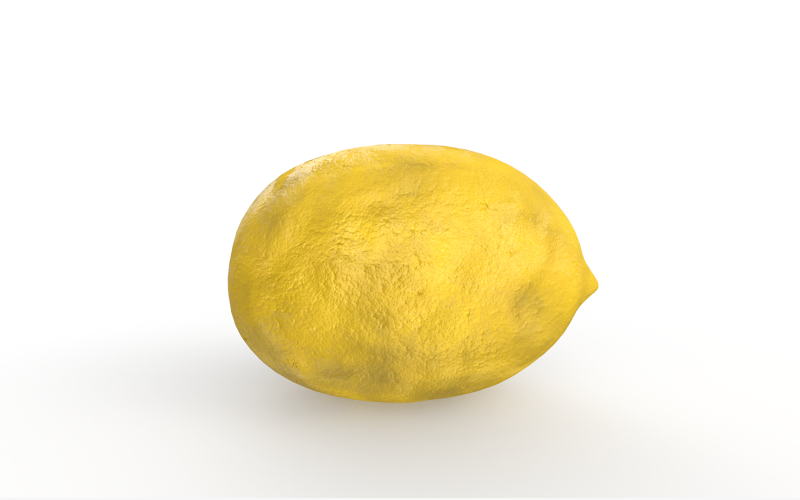 Modelo 3D de baixo polimento de frutas com limão