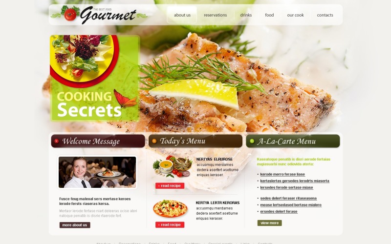 Plantilla para sitio web de cafetería y restaurante