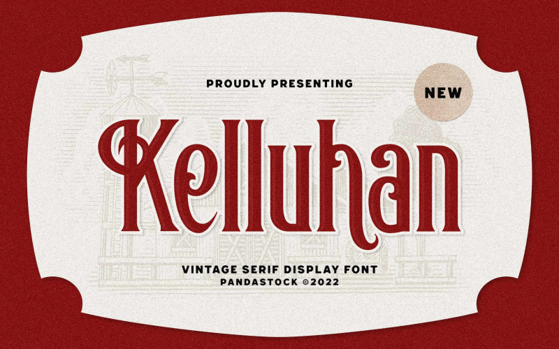 Kelluhan Vintage Serif-lettertype voor weergave
