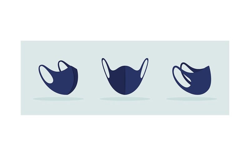 Middennaad gezichtsmasker zwart mockup