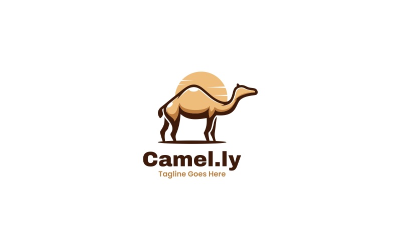 Diseño de logotipo de mascota simple camello