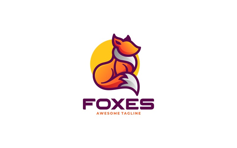Fox Mascot Gradient Logotypstil