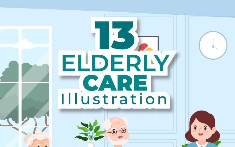 13 Ilustração de Serviços de Cuidados a Idosos