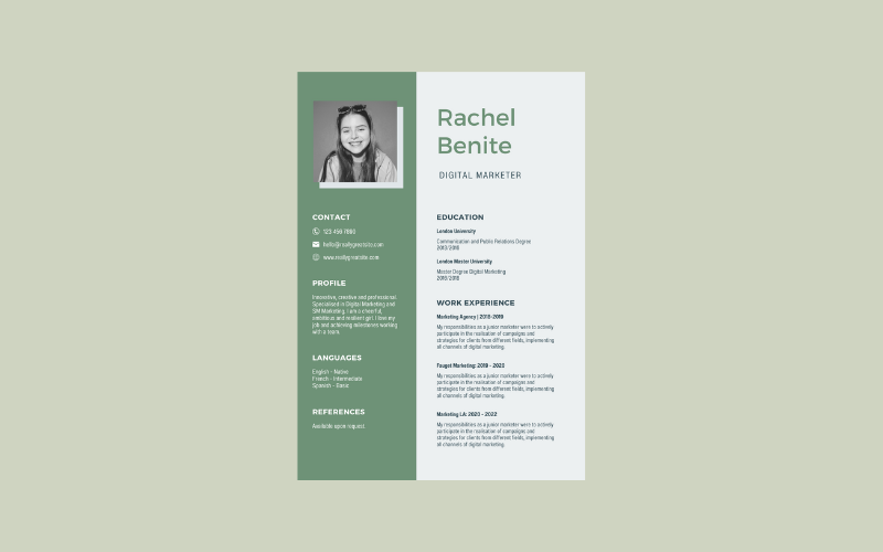 Plantilla de currículum de vendedor digital - Ramsy