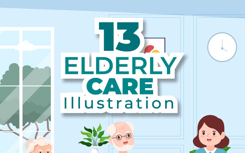 13 Yaşlı Bakım Hizmetleri İllüstrasyon