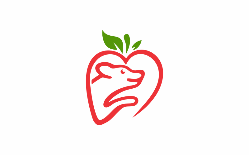 Abstrakt hund Apple logotyp mall