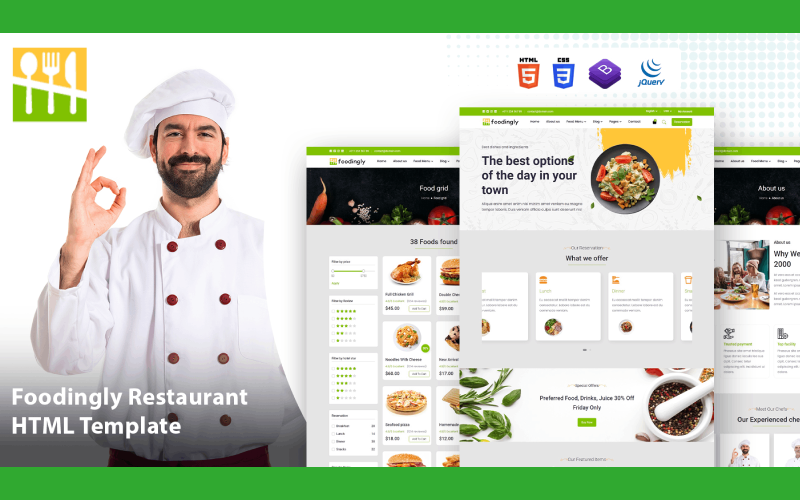 Foodingly - Restaurang HTML-mall