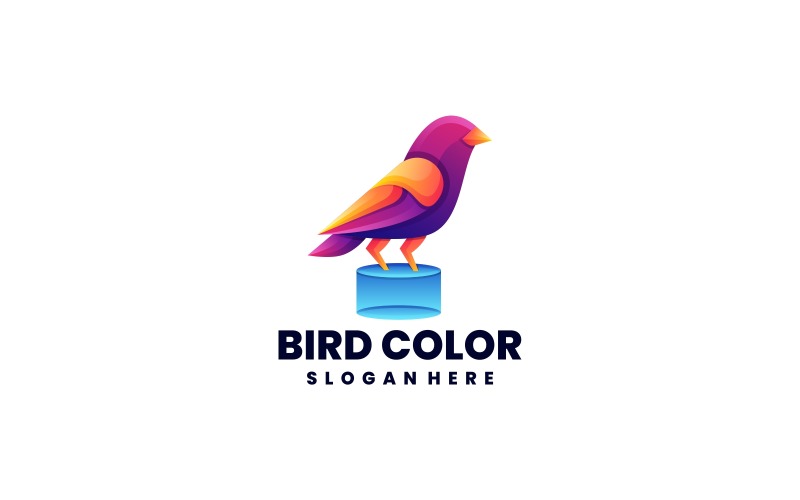 Logo colorato a gradiente di uccello