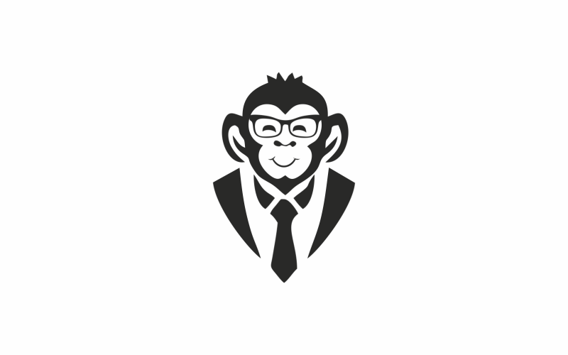 Modello di logo astratto cravatta scimmia