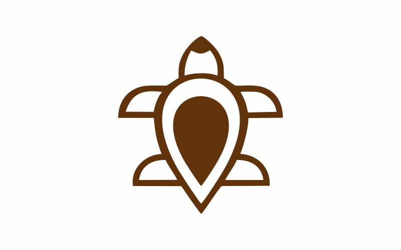 Modello di logo astratto mappa tartaruga