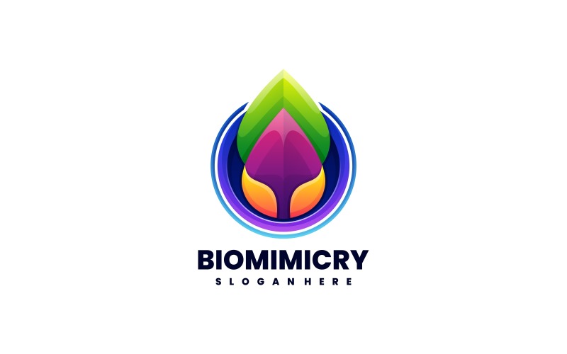 Шаблон логотипу з градієнтом біомімікриї