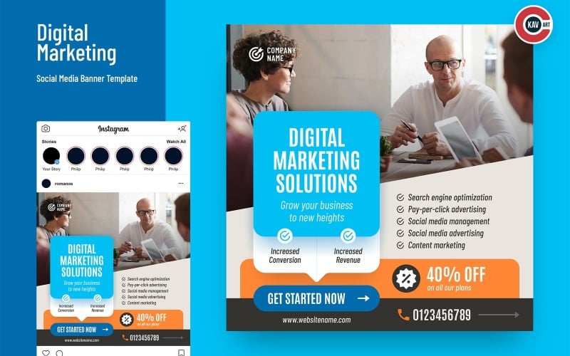 Social-Media-Banner für digitales Marketing - 00279