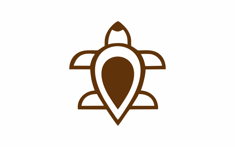 Szablon logo żółwia mapy abstrakcyjnej