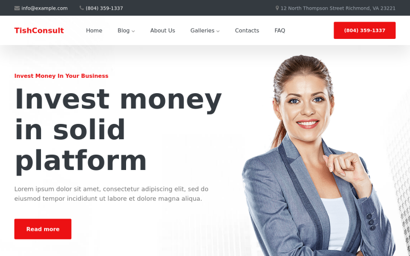 TishConsult - Thème WordPress pour les entreprises et le conseil