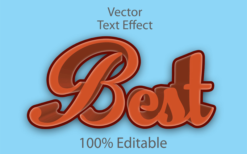 Bästa texteffekten | Modern 3d bästa vektortexteffekt