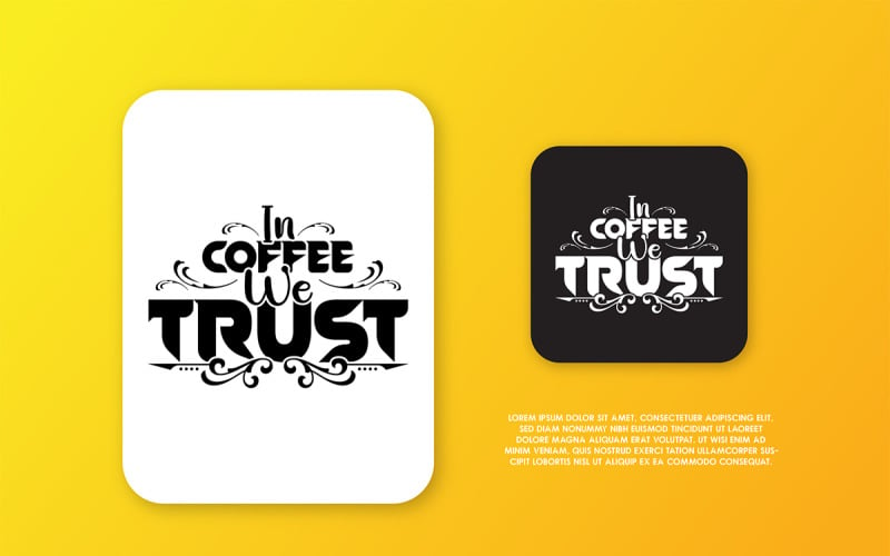 Coffee Typography Sticker T-shirt Vector Template