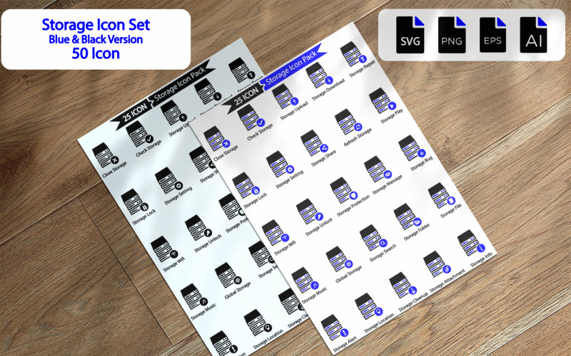 50 pack d'icônes de stockage premium