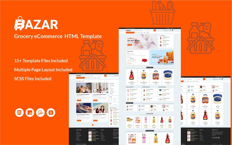 Bazar – HTML šablona elektronického obchodu s potravinami