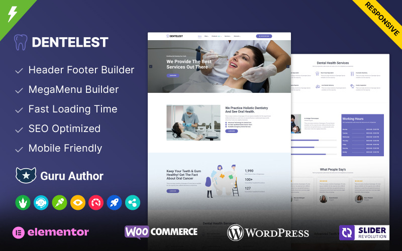 Dentelest - Tıbbi ve Diş Hekimi WordPress Teması