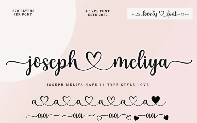 Joseph Meliya Lovely Script Font #269697 - TemplateMonster