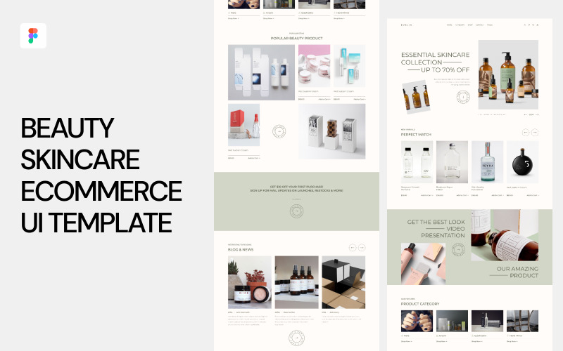 Beauty Skincare eCommerce UI sablon