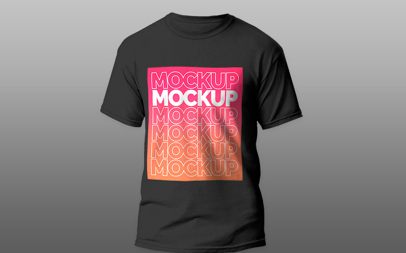 Black T-Shirt Mockup Template #269757 - TemplateMonster