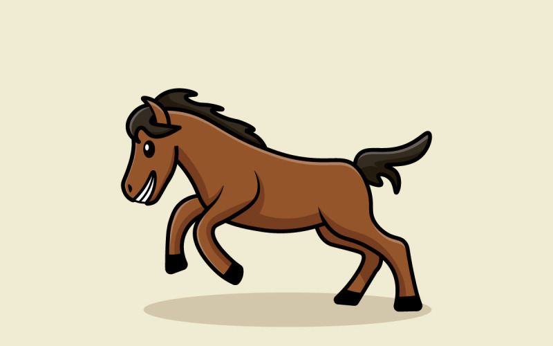 cheval, dessin animé, illustration