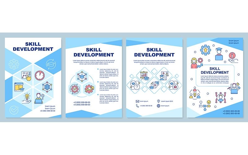 Készségfejlesztési kék brosúra sablon