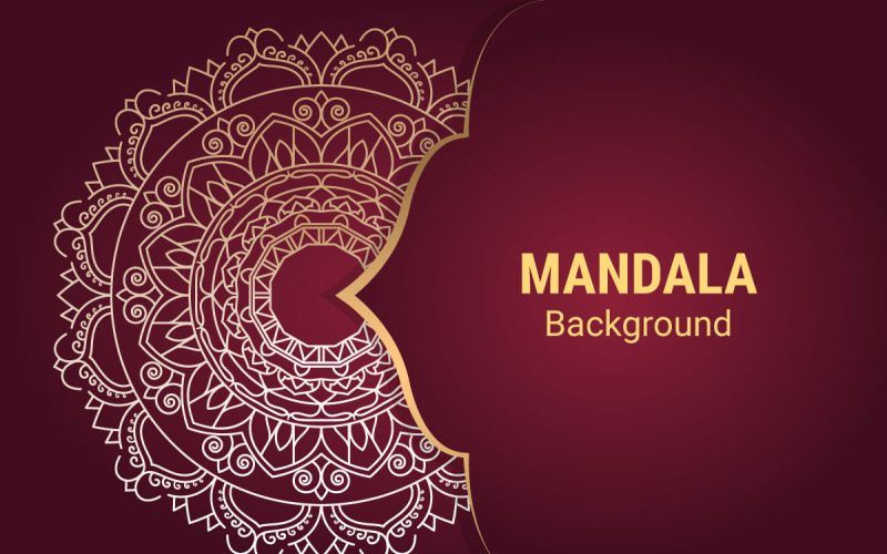 Luxe siermandala-ontwerp op gouden achtergrond