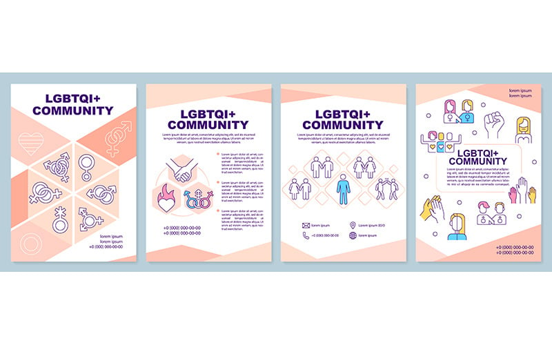 Modello di opuscolo rosa della comunità LGBTQI