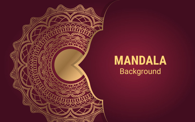 Ornamental árabe islâmico de luxo em design de mandala de cor dourada