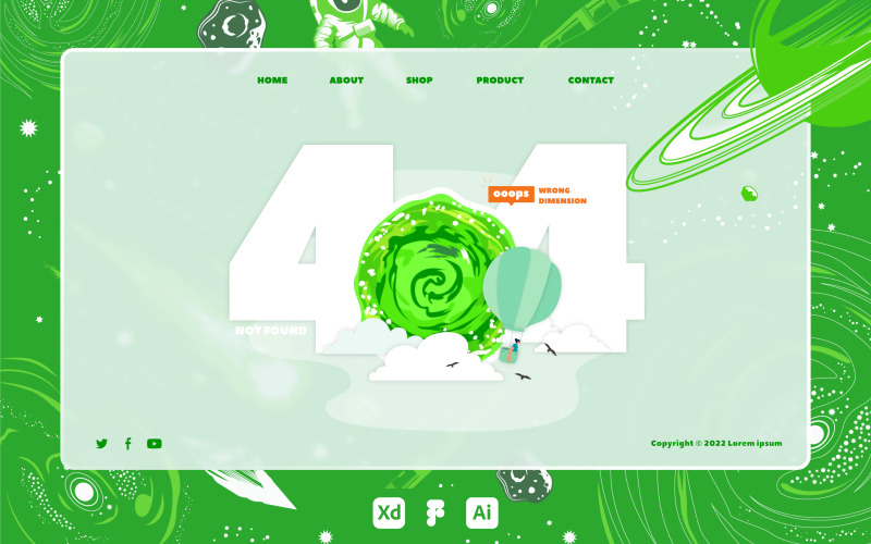 404 Page d'erreur d'illustration