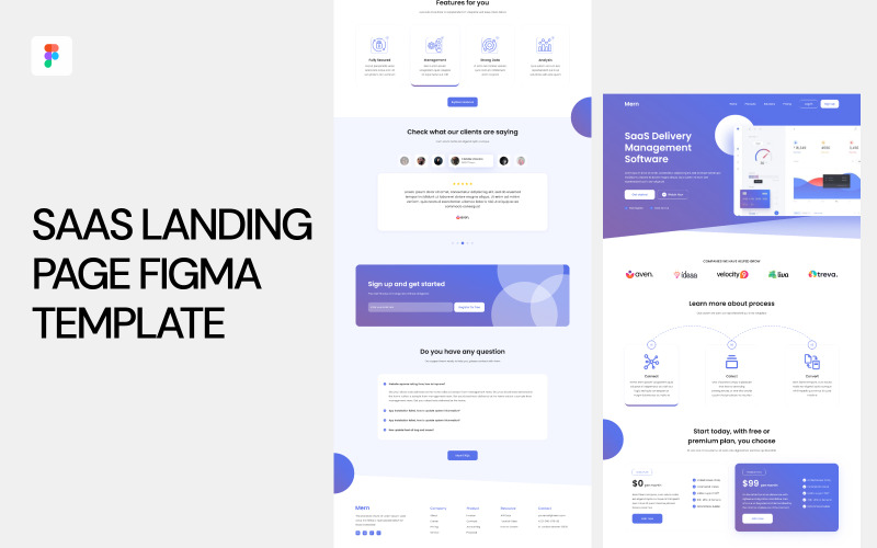 Шаблон цільової сторінки Saas Figma