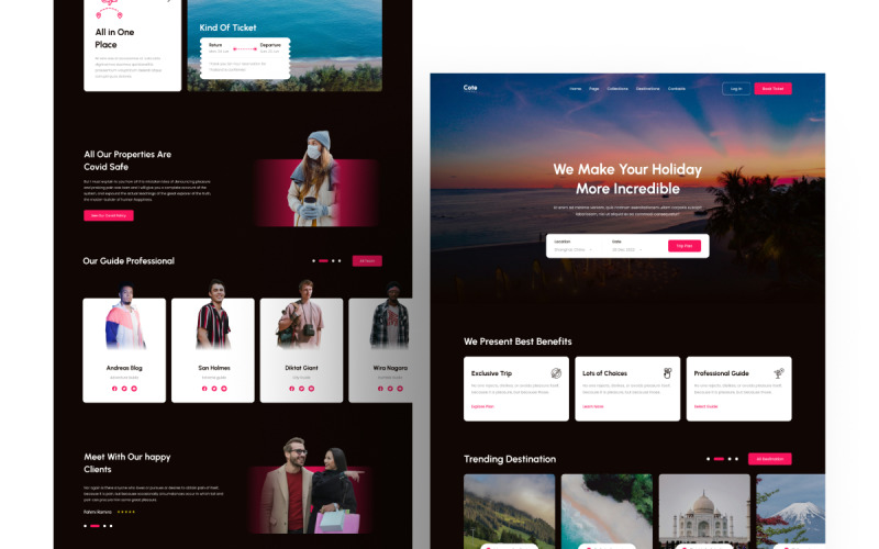 Website für UI-Vorlagen für Reisereisen