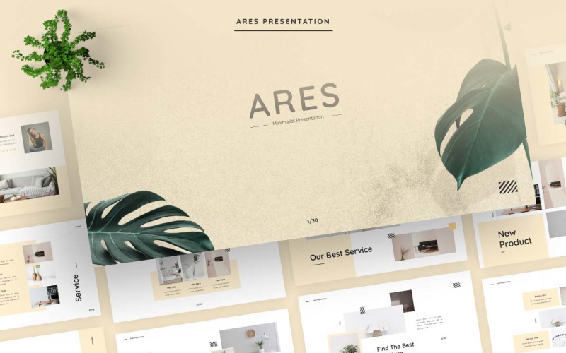 Ares – minimalistyczne wnętrze Google Slides