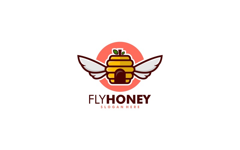 Fly мед простий талісман логотип