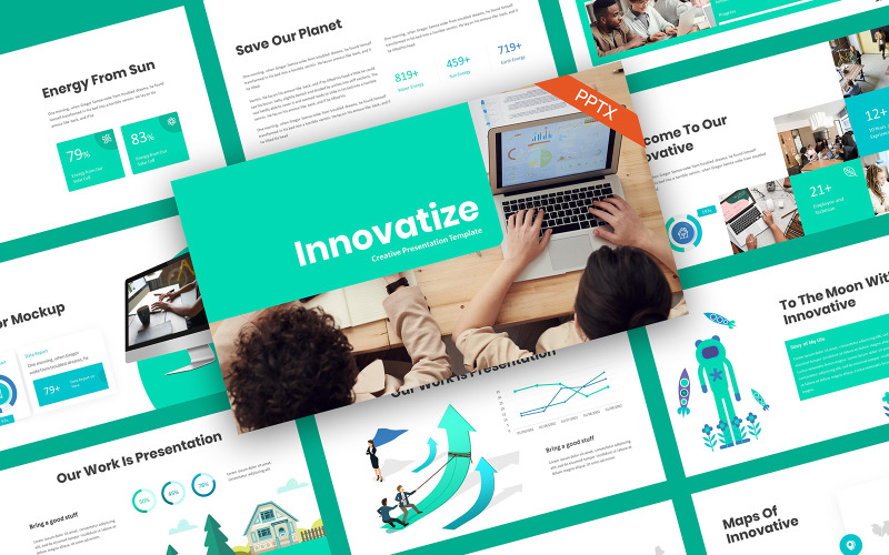 Innovative kreative PowerPoint-Vorlage für Unternehmen