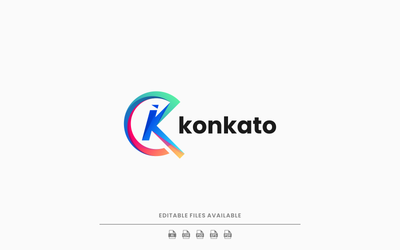 Літера K градієнт барвистий логотип