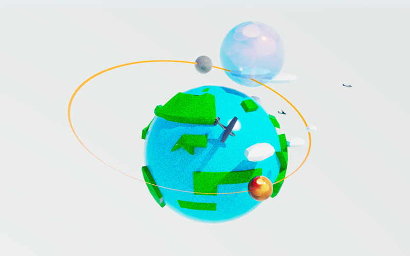 Low-poly planets Earth VR AR low-poly 3d model VR / AR / low-poly 3d model