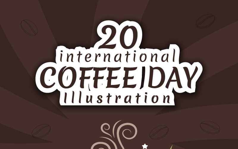 20 Mezinárodní den kávy ilustrace
